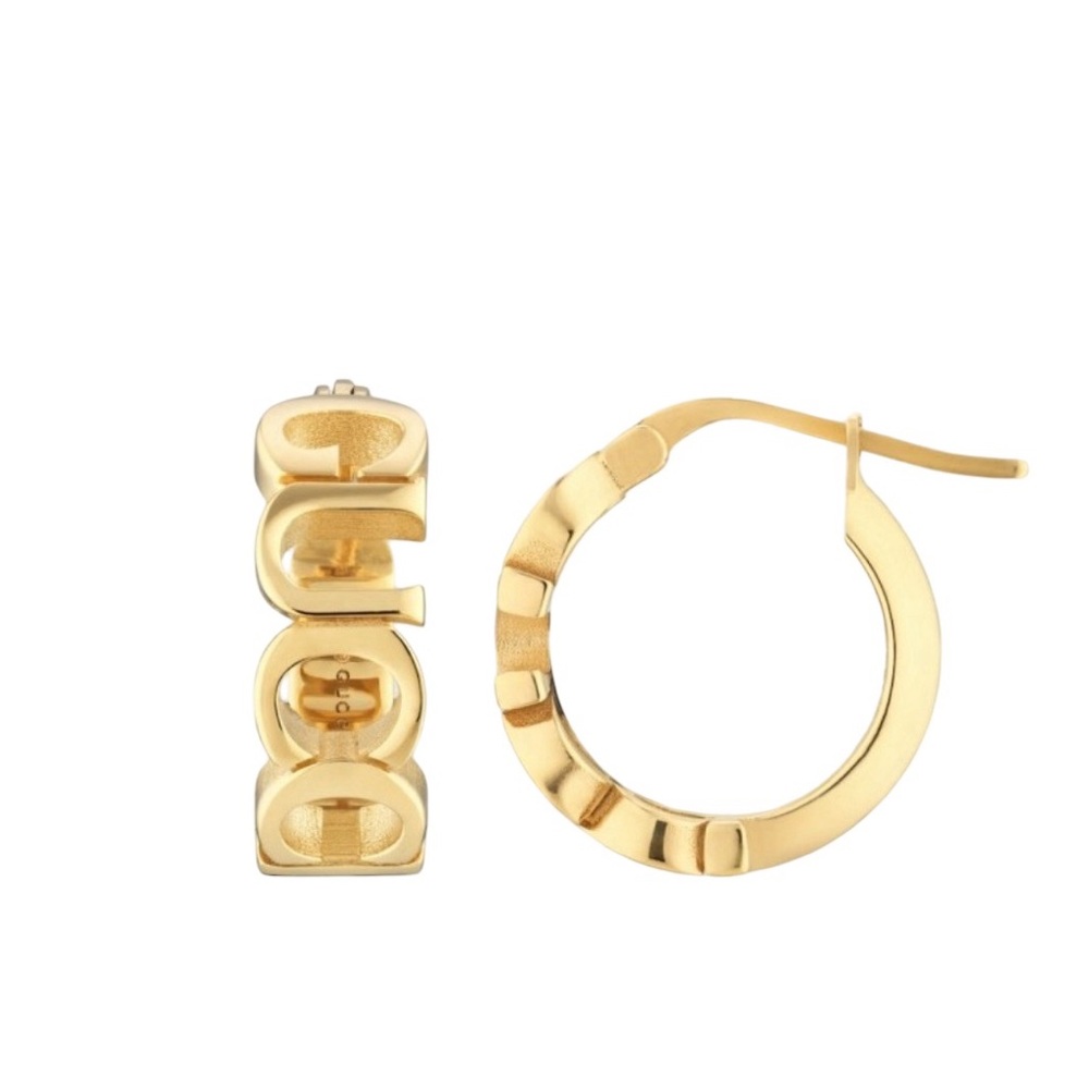 Gucci Script Hoop Earrings